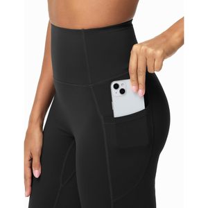 FOXA Women's High Waist <b>Flare</b> Yoga Pants With Pockets Butt Lifting Workout <b>Leggings</b> Standard Thickness Spandex Nylon - Product Image 5