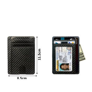 Minimalist Slim Credit Card <b>Holder</b> With Transparent ID Window Small Leather Card <b>Wallet</b> for Women Men - Product Image 5