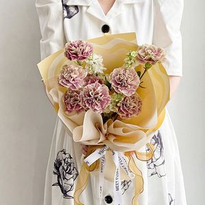 58*58cm/Pcs 20pcs/Lot Korean Style Waterproof <b>Plastic</b> Colorful <b>Thick</b> Floral Bouquet Packaging Paper <b>Sheet</b> for Valentine's Day - Product Image 4
