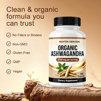 Comprimés végétaliens en marque privée OEM, extrait pur de racine d'ashwagandha de haute qualité, capsules d'ashwagandha