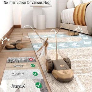 Giocattolo <span class=keywords><strong>per</strong></span> <span class=keywords><strong>Gatti</strong></span> con Piuma e Coda in Silicone, Rotazione a 360 Gradi, Interattivo con Sonaglio - Product Image 3