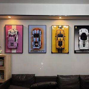 Marcos de Fotos Modernos de Bloques de Construcción para Montar en la Pared, Compatibles con Lego, Decorativos de Metal para Autos Porsche 911, Ferrari, Mercedes Benz, Lego - Product Image 2