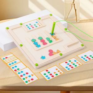 Forma <span class=keywords><strong>de</strong></span> madera para caminar, juego <span class=keywords><strong>de</strong></span> laberinto a juego, entrenamiento <span class=keywords><strong>de</strong></span> Motor fino para niños, juguetes educativos Montessori para la primera infancia - Product Image 3