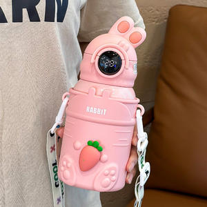 Botella de agua aislada para niños Rabbit, de acero inoxidable 316, con pajita, para uso escolar. - Product Image 2