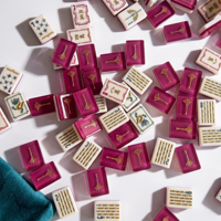 Jeu de tuiles de mahjong en acrylique personnalisé, moderne et portable, 160 tuiles, thème Pêche Américaine et Lagune Bleue, Table de jeu de mahjong, Tables de mahjong