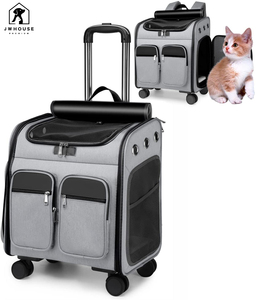 <span class=keywords><strong>Sac</strong></span> à <span class=keywords><strong>dos</strong></span> de transport <span class=keywords><strong>pour</strong></span> animal de compagnie, deux en un, confortable, respirant, roulettes amovibles, chariot <span class=keywords><strong>pour</strong></span> chat et <span class=keywords><strong>chien</strong></span>, de voyage - Product Image 2