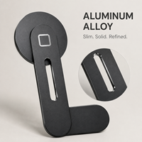 Support de téléphone magnétique pliable en alliage d'aluminium 3900 Gauss avec fixation adhésive discrète pour écran d'affichage de tableau de bord