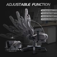 Chaise de jeu de course à siège large inclinable ergonomique en tissu d'usine avec repose-pieds chaise de jeu chaise de jeu avec accoudoir réglable