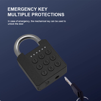 Cadenas numérique extérieur en alliage de zinc massif avec empreinte digitale et Bluetooth, noir, pour casier scolaire ou de gym, avec clavier à code PIN