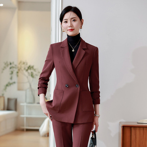 봄 가을 고급 전문 여성 세트 비즈니스 면접 영업 관리자 작업복 블레이저 공식 사무복 - Product Image 4