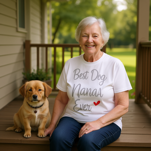 T-shirt Best Dog Nana Ever Dog Grandma avec motif de cœur blanc - Product Image 3