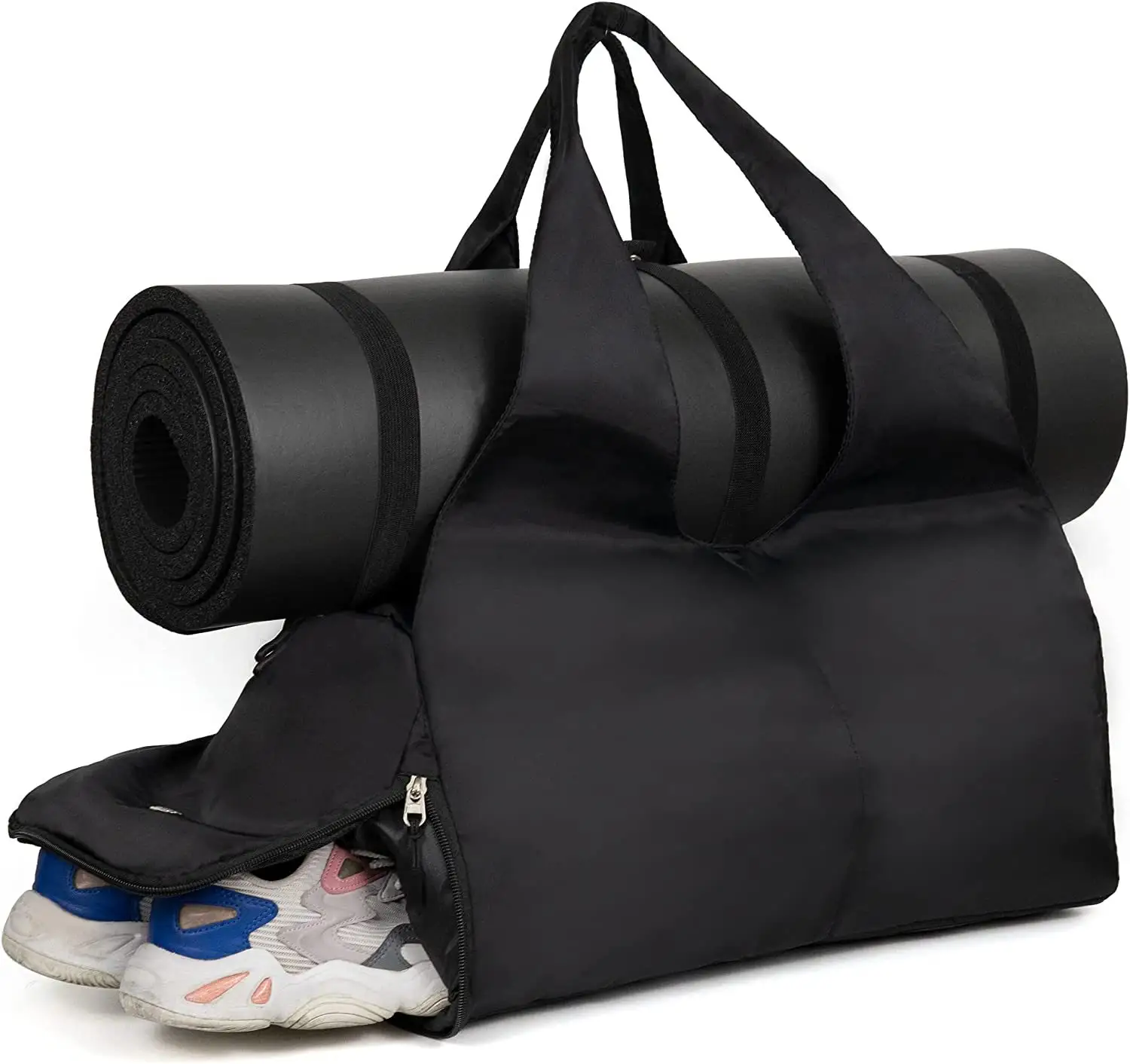 Bolsa de viagem compatível com laptop + compartimento para sapatos de até 13,3", bolsa de ioga esportiva feminina para o fim de semana durante a noite, 19"