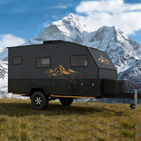HONLU Caravane pliante légère et moderne pour 4 personnes, étanche, avec système solaire haute capacité de charge pour le camping en extérieur