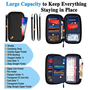 Bolsa de poliéster Oxford con diseño de piedra, estuche de maquillaje con logotipo personalizado, tarjetero de viaje RFID para documentos familiares - Product Image 2