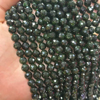 Perles de pierre de grès verte facettées, perles de cristal rondes lisses et scintillantes, pierres précieuses de guérison, 8mm 10mm 12mm pour la fabrication de bijoux