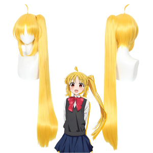 Perruque queue de cheval synthétique jaune vif haute température pour cosplay anime Lonely Rock Iji Hongxia, fibre Yaki haute température - Product Image 1
