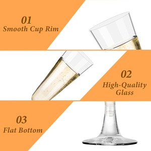 Flûtes à champagne en plastique transparent jetables, verres à vin en plastique pour mariage, célébration, fête d'anniversaire - Product Image 4