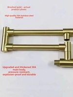 Robinet de cuisine pliable en acier inoxydable 304 avec double poignée, bec extensible et rotatif, et cartouche céramique pour évier de cuisine