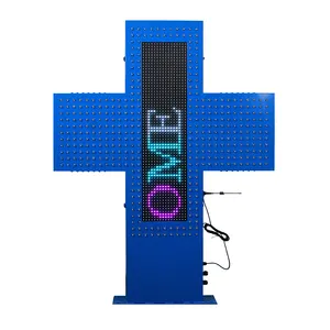 <span class=keywords><strong>Croix</strong></span> de <span class=keywords><strong>pharmacie</strong></span> à Led, écran programmable RVB pour l'extérieur avec enseigne de couleur bleue de 80cm pour la <span class=keywords><strong>pharmacie</strong></span> - Product Image 1