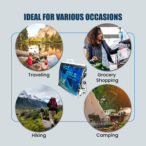 Borse da viaggio personalizzate pieghevoli riutilizzabili con isolamento di grande capacità - Product Image 4
