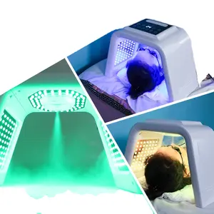 Mesin terapi lampu Led, masker kecantikan wajah LED 6 warna PDT dingin Nano, alat peremajaan kulit