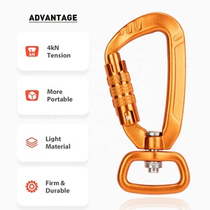 Mosquetón giratorio con clip para correa de perro, gancho de seguridad con candado, mosquetón de aluminio con rotación sin enredos de alta resistencia para mascotas pequeñas y medianas - Product Image 4