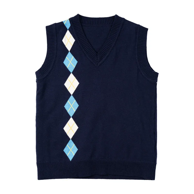 New Special Design Comfortable Spring Autumn Jk School Uniform For Boys Knit Sweater Vests