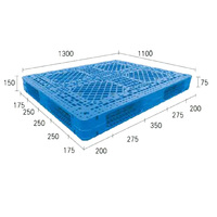 Fabricant chinois, vente de palettes en plastique à grille double face réutilisables de haute qualité en HDPE, 1300*1100*150mm, usage intensif