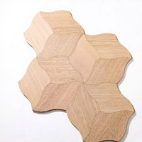 Parquet en bois d'ingénierie, revêtement de sol en bois luxueux avec surface à motif de lotus multicolore, design d'intérieur élégant