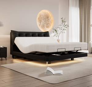 <span class=keywords><strong>Lit</strong></span> Intelligent <span class=keywords><strong>King</strong></span> Divisible Électrique Luxe Moderne en Cuir Rembourré avec Mouvement Inclinable Fonction Massage Taille Ajustable <span class=keywords><strong>Lit</strong></span> Doux - Product Image 1