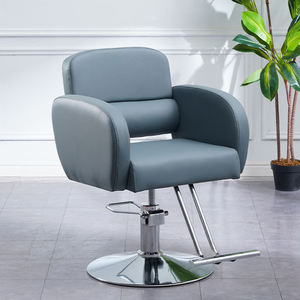 Fauteuil de Barbier Noir Rembourré, Chaise de Salon Hydraulique, Siège de Coiffure avec Accoudoirs Réglables - Product Image 5