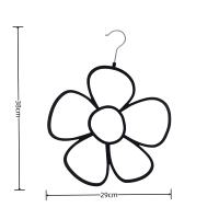 Cintres en velours noir d'approvisionnement d'usine forme de fleur peu encombrante 5 trous ronds ceinture de cravate écharpe cintres