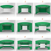 Abri pliable électrique rétractable en tissu PVC résistant au soleil et à l'eau avec structure en acier pour toutes les saisons, idéal pour les entrepôts sportifs et les tentes de protection.