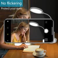 Lampe de bureau LED à col de cygne avec commande tactile, moderne, en ABS, 3 modes de couleur, intensité variable en continu, flexible à 360°, support pour stylo et téléphone