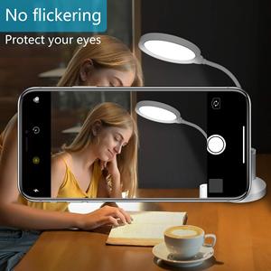 Lampe de bureau LED à col de cygne avec commande tactile, moderne, en ABS, 3 modes de couleur, intensité variable en continu, flexible à 360°, support pour stylo et téléphone - Product Image 6