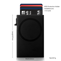 Organizer Kartu Aluminium Anti RFID dengan 6 Kantong Kartu untuk Pria Dropshipping
