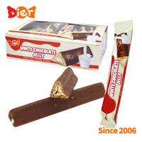 Bonbons OEM Vente en gros Marque privée personnalisée Enrobage croustillant halal Biscuits Bâton Grain Chocolat blanc Sandwich Biscuits Bar ODM