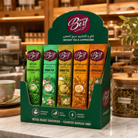 Sachets de Boissons Instantanées Personnalisés en Forme de Barre avec Scellage Thermique pour Café, Matcha Latte, Thé Karak, Cappuccino – Portions Individuelles