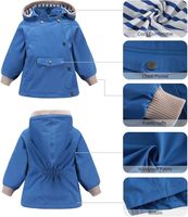 Frühling Herbst Neue Kinder-Windjacke Jungen Mädchen Outdoor Winddichte Regenfeste Jacke Kinder Abnehmbare Kapuze Jacke Langer Freizeit-Reißverschluss