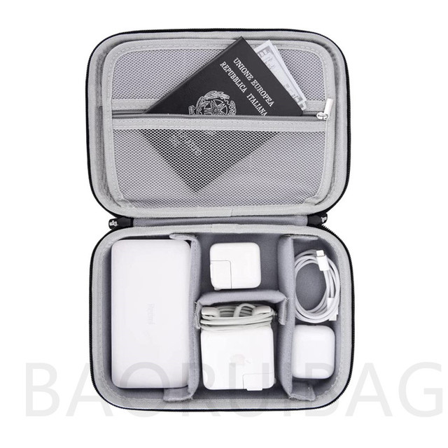 Hard Travel Tech Organizer Case Bag for Electronics Accessories Charger Cord Portable External Hard Drive USB Cables Power Bank