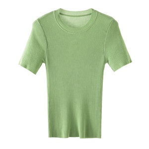 Maglietta all'ingrosso con stampa personalizzata T-Shirt da donna a manica corta da donna estiva con scollatura lunga - Product Image 6