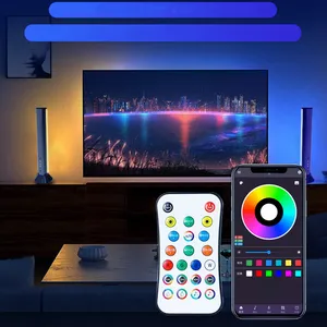 รีโมทคอนโทรลและแอปโคมไฟตั้งโต๊ะสำหรับเล่นเกม/ดนตรีอัจฉริยะพร้อม RGB เปลี่ยนสีและเปลี่ยนแปลงได้ด้วยจังหวะ
