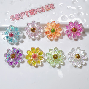 Симпатичные аксессуары для рукоделия плоская спина имитация 3D прозрачная смола Маргаритка ремесла для холодильника магнит деко части - Product Image 4