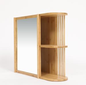 Armoire <span class=keywords><strong>de</strong></span> toilette murale en bambou avec miroir et étagères réglables, <span class=keywords><strong>meuble</strong></span> <span class=keywords><strong>de</strong></span> rangement <span class=keywords><strong>de</strong></span> <span class=keywords><strong>salle</strong></span> <span class=keywords><strong>de</strong></span> <span class=keywords><strong>bain</strong></span> étanche, naturel, OEM - Product Image 3