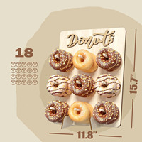 Support à donuts en bois pour 9 donuts, idéal pour les anniversaires, mariages, baby showers, et décorations de fête
