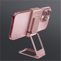 Nouveau support de téléphone magnétique en métal rotatif à 360 degrés, flexible, pliable, à double anneau, carré, pour bureau, mains libres