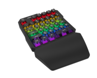Clavier de jeu mécanique JEDEL KL16 à 35 touches, à une main, avec repose-poignets, interrupteurs rouges et touches transparentes