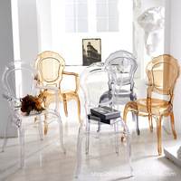 Chaise transparente en plastique de style nordique, simple et créative, pour usage en intérieur et extérieur, idéale pour les influenceurs, directement de l'usine One Zero One