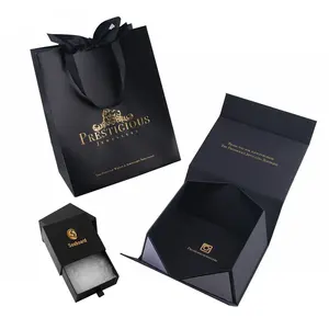 Parfum Merek Terkenal Mewah Pakaian Perhiasan Hadiah Belanja Kemasan Cetak Kustom Tas Kertas Hitam Kecil dengan Logo Anda Sendiri