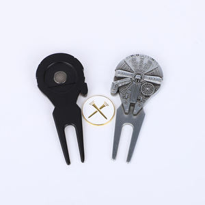 Accessoires de golf directement de l'usine : marqueur de balle magnétique vierge en alliage de zinc, outil de réparation de golf pour wedge et divot - Product Image 3